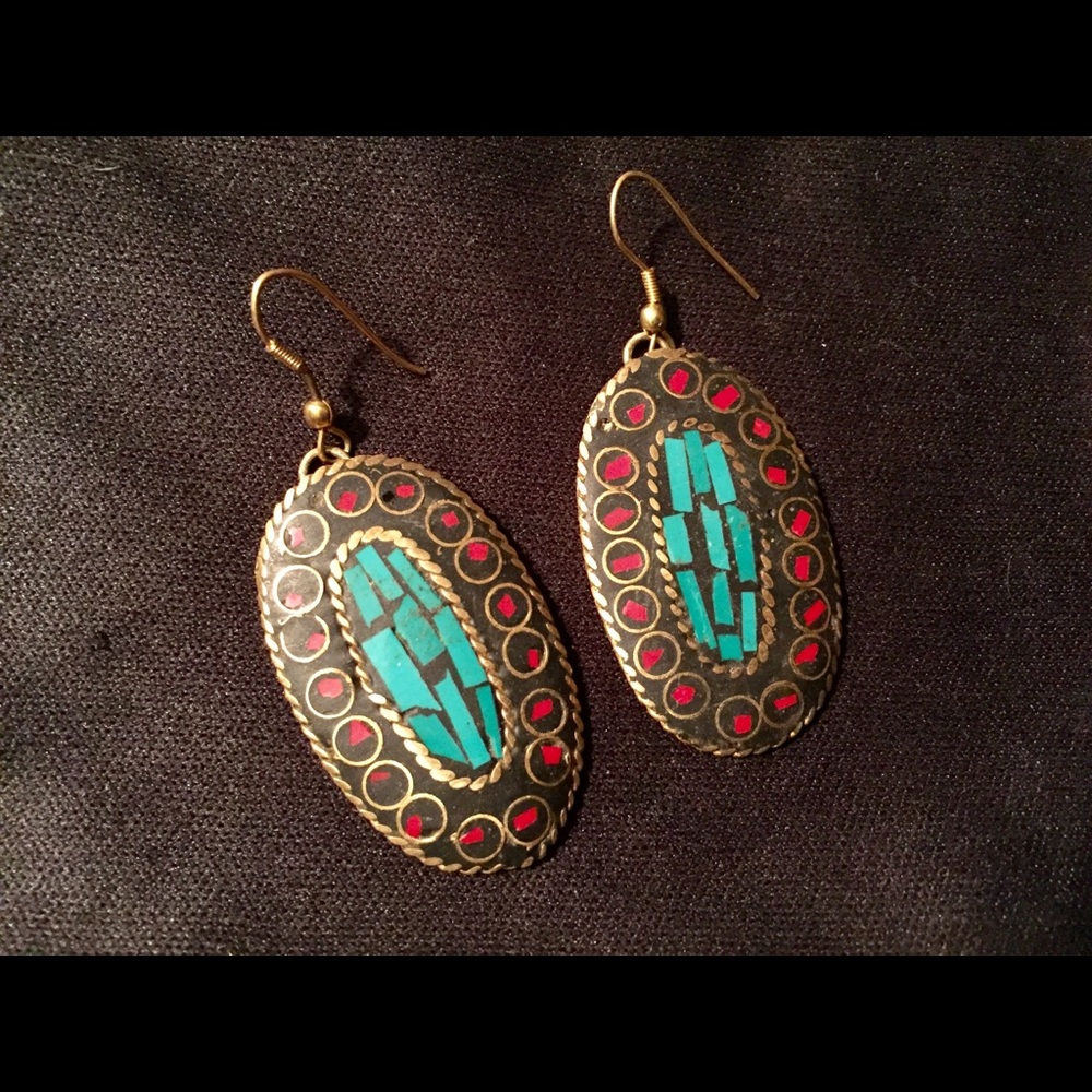 Shield like earrings! Green Ones!! SOLD-SOLD